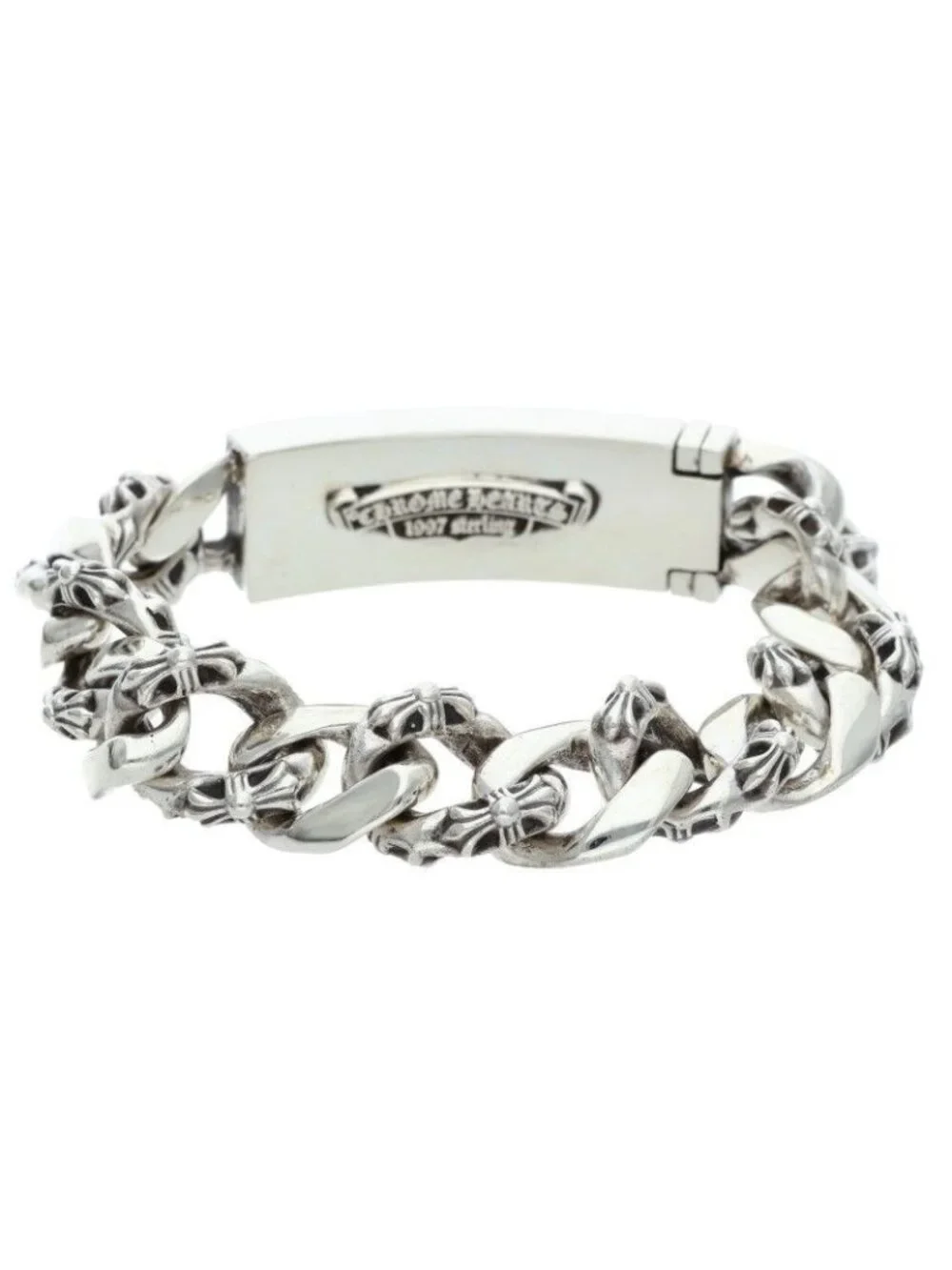Chrome Hearts ID Floral Crs ID Fancy Silver Bracelet